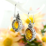 Heart Design Citrine Earrings