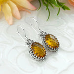 Heart Design Citrine Earrings