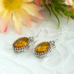 Heart Design Citrine Earrings
