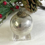 Antique German Silver Kugel Christmas Ornament 1 3/4"