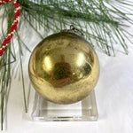 Antique German Gold Kugel Christmas Ornament 1 3/4"