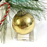 Antique German Gold Kugel Christmas Ornament 1 3/4"