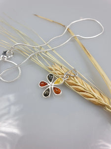 Amber Flower Pendant