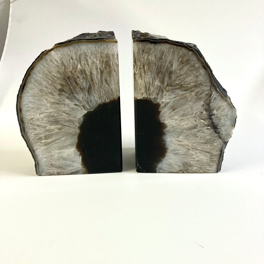 Geode Agate Bookends Chocolate Brown