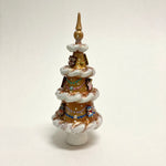 Snowy Christmas Tree with Ornaments Matryoshka Gold