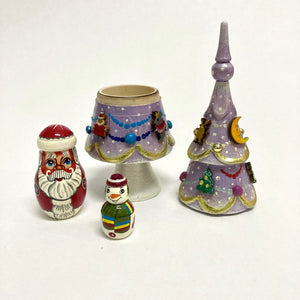 Christmas Tree with Ornaments Matryoshka Purple