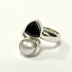 Garnet & Pearl Ring