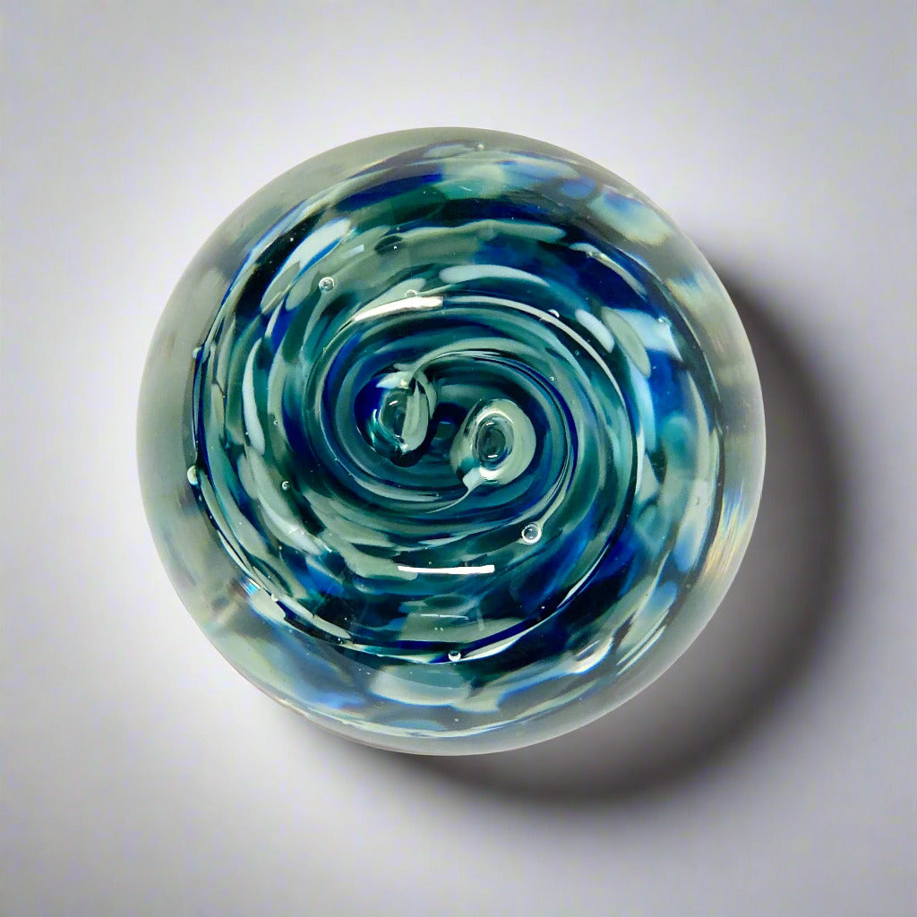 Round Paperweight Stormy Seas Mix