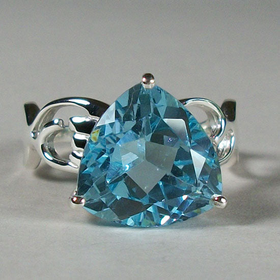 Blue Topaz Trillion Ring