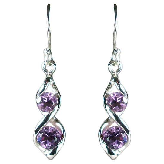 Amethyst  Double Helix Earrings