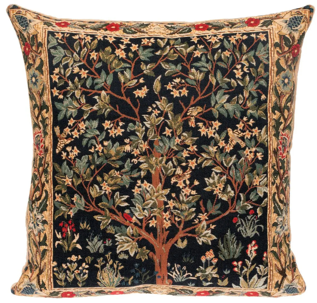 Tree of Life by William Morris Belgian Jacquard Woven Pillow