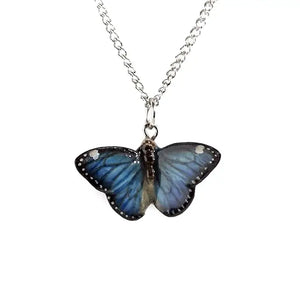 Blue Morpho Butterfly Necklace