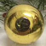 Antique German Gold Kugel Christmas Ornament 2 1/4"