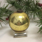Antique German Gold Kugel Christmas Ornament 2 1/4"