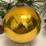 Antique German Gold Kugel Christmas Ornament 3 1/4"