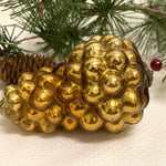Antique German Grape Kugel Christmas Ornament Gold 4 1/2"
