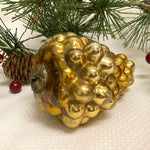 Antique German Grape Kugel Christmas Ornament Gold 4 1/2"
