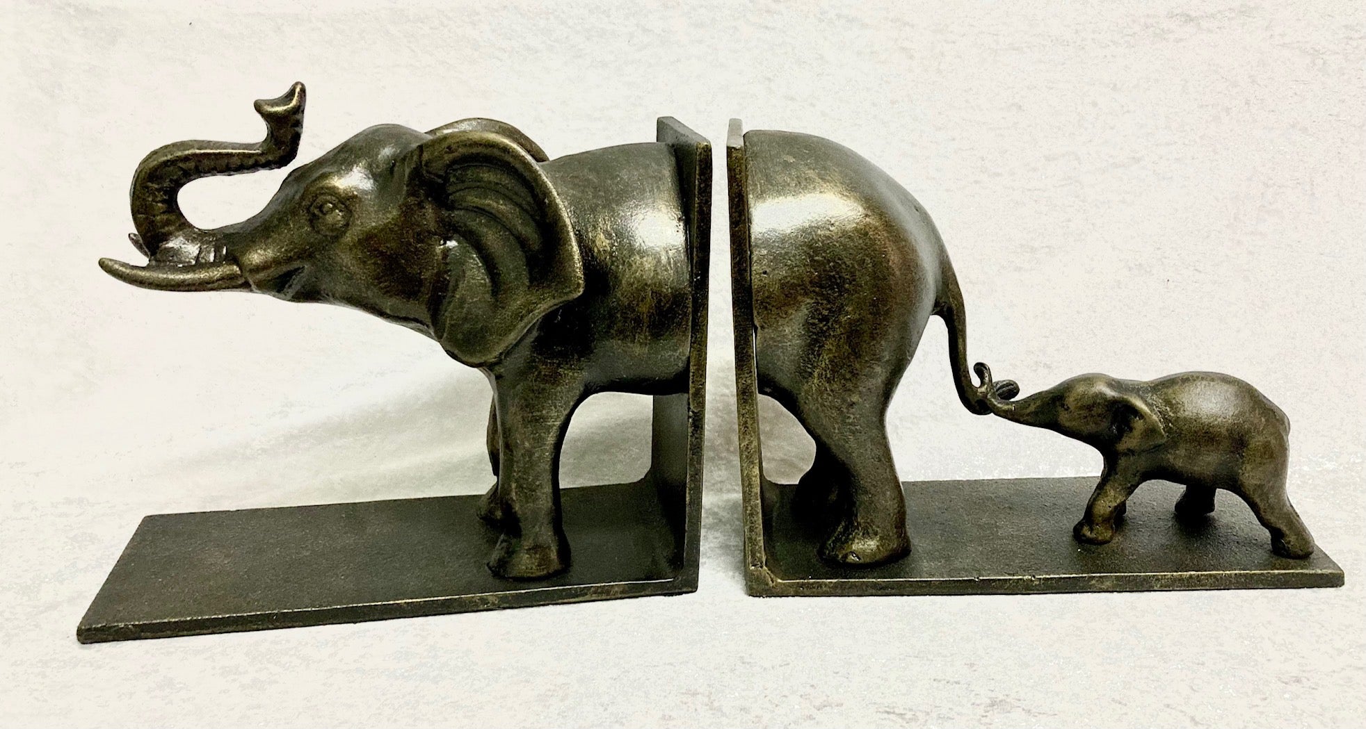 Lucky Elephant Family Bookends