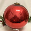 Antique German Cobalt Red Kugel Christmas Ornament 6"