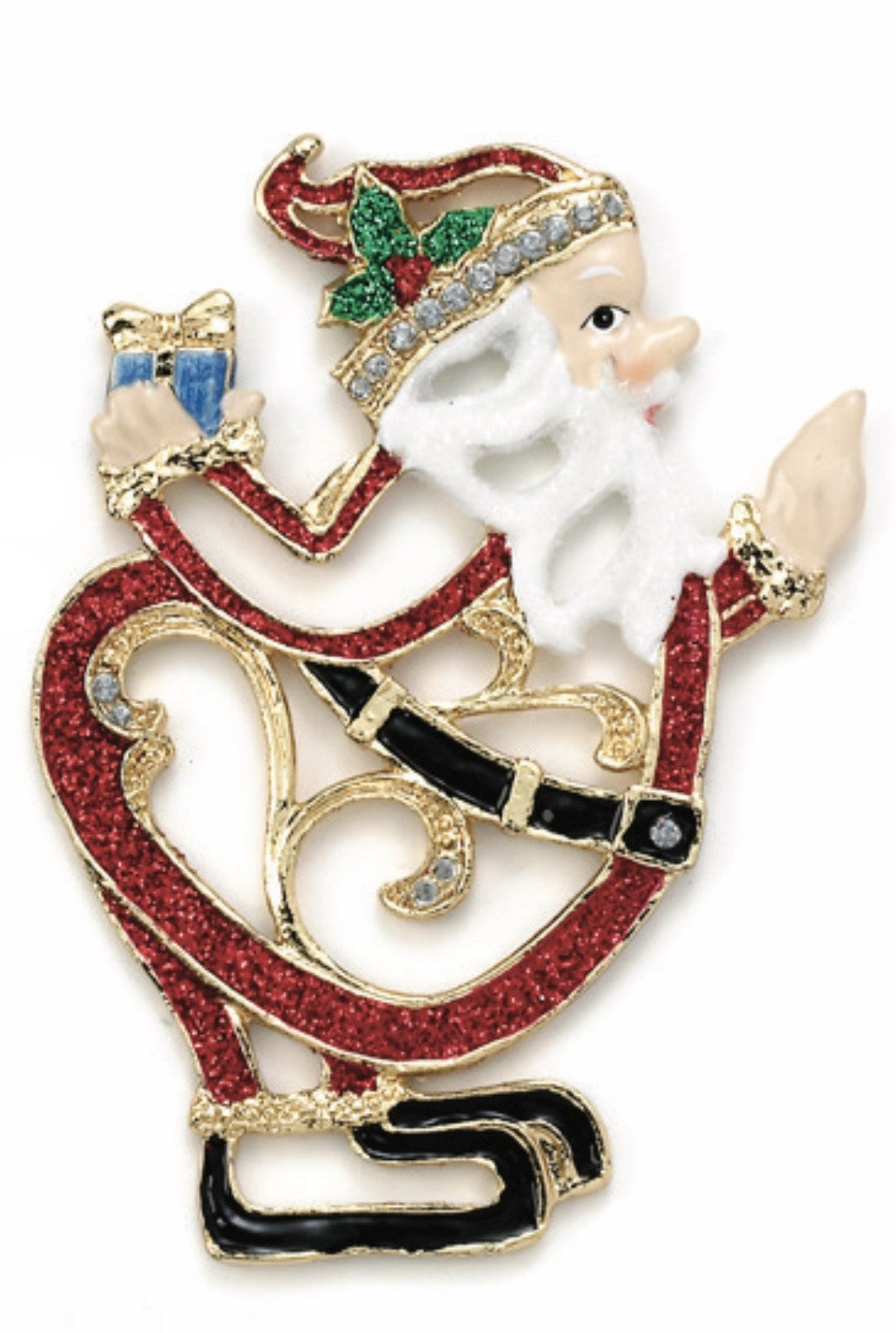 Jeweled Santa Ornament