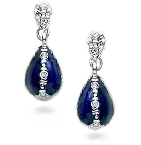 Jeweled Blue Egg Earrings