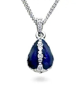 Jeweled Blue Egg Pendant