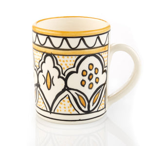 Hand Painted Pottery Yellow Painted Mug