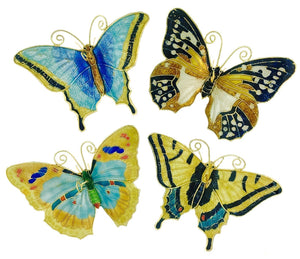 Butterfly Ornament Yellow / Blue Colors