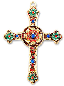 Floral Gem Cross Ornament