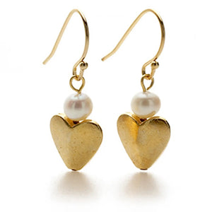 Heart & Pearl Earrings