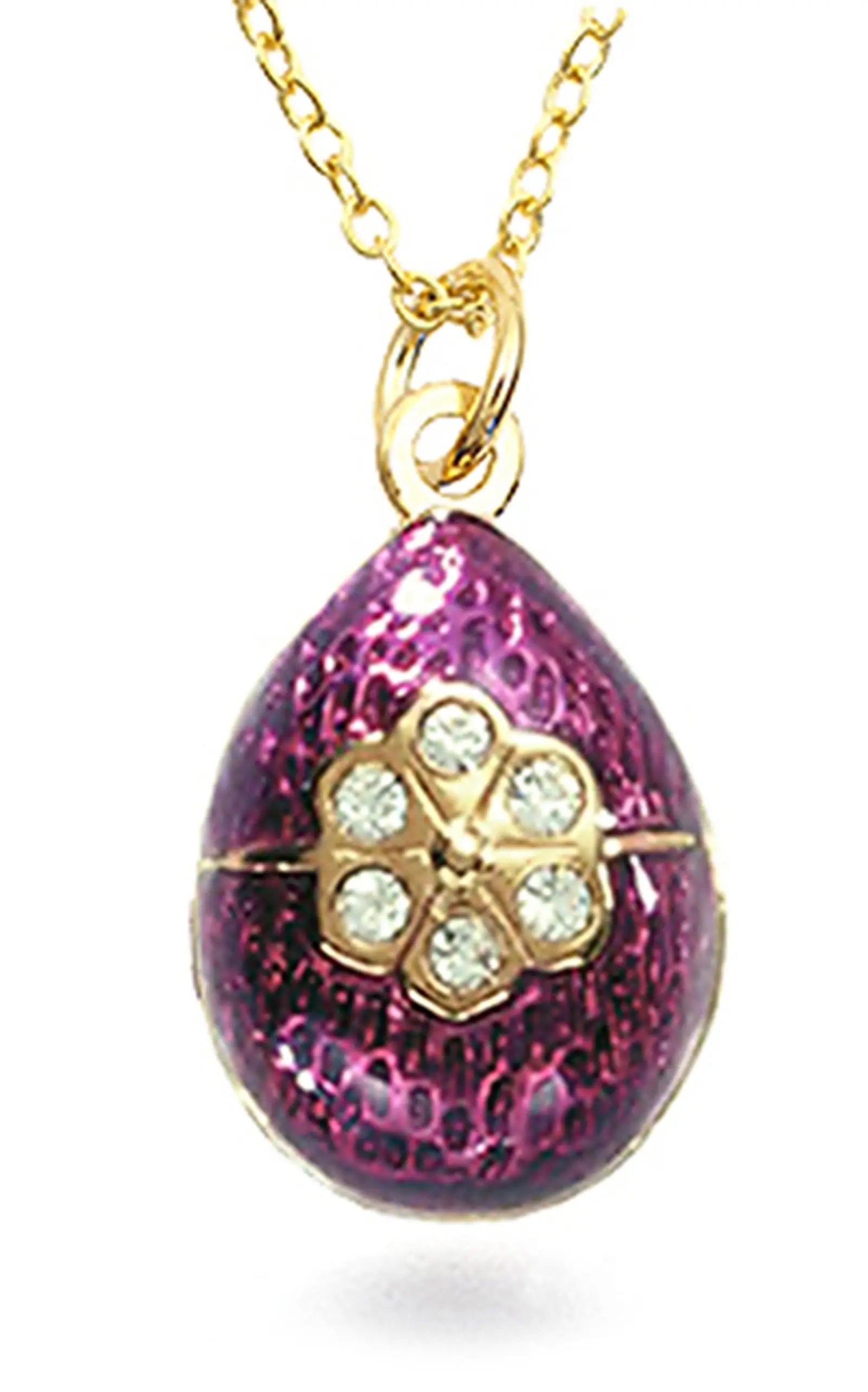 Fabergé Egg Pendant Purple Rose