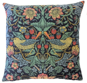 Strawberry Pickers by William Morris Belgian Jacquard Woven Pillow