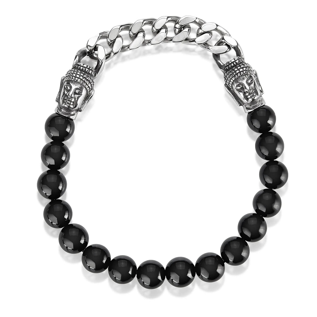 Onyx Buddha Bead Stretch Bracelet