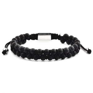 Men's Matte Black Onyx Stone Bracelet