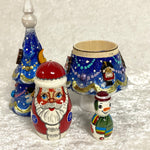 Christmas Tree with Ornaments Matryoshka Blue