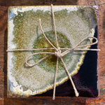 Stoneware Glass Accent Coaster Set of Two