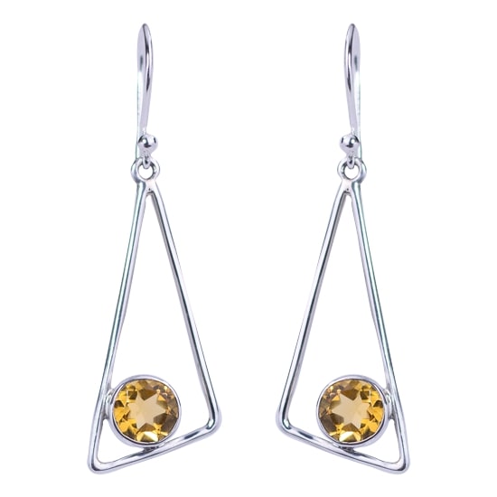Citrine Triangle Earrings
