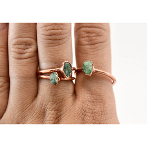 Emerald Copper Ring (3 rings shown)