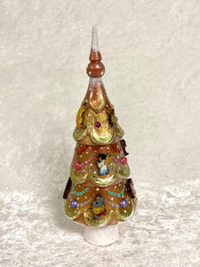 Christmas Tree with Ornaments Matryoshka Golden