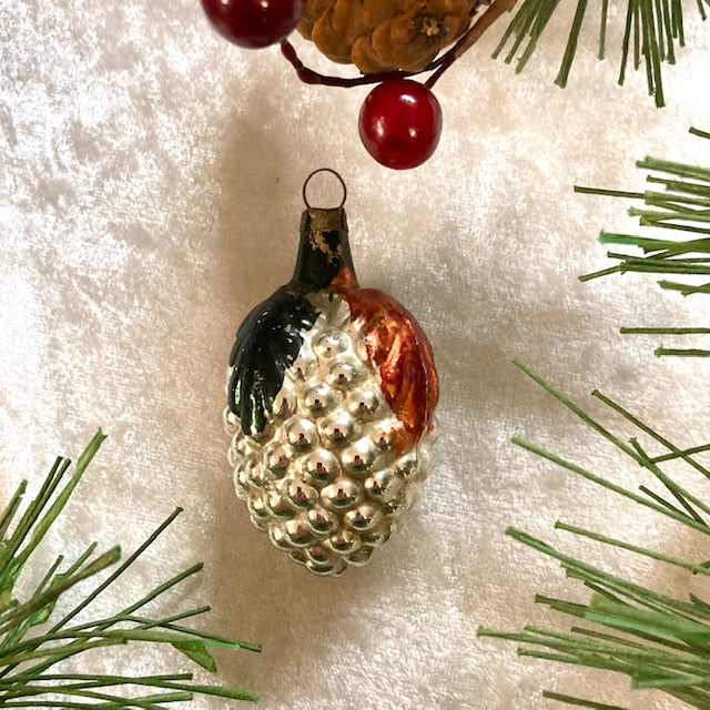 Multicolor Pinecone Feather Tree Ornament 1920's