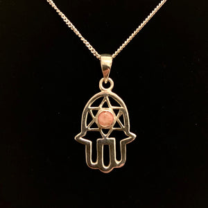 Ruby Hamsa Pendant