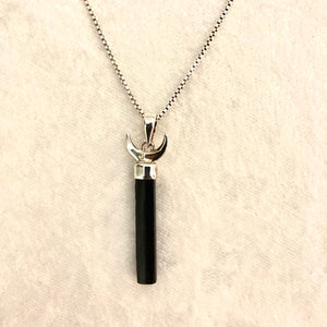 Black Onyx Moon Pendant