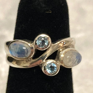 Moonstone & Topaz Ring