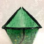 Tall Green Triangular Vase