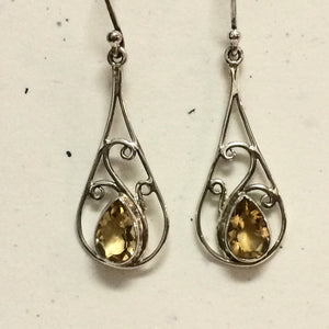 Citrine Scroll Earrings