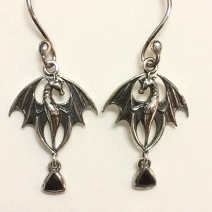 Onyx Dragon Earrings