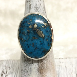 Turquoise with Pyrite Ring