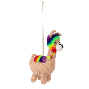 Rainbow Llama Ornament
