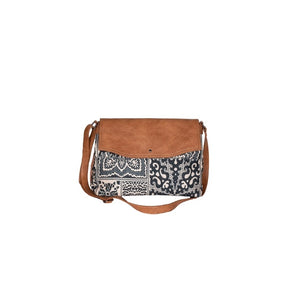 Sapphire Up-Cycled Canvas and Durrie crossbody