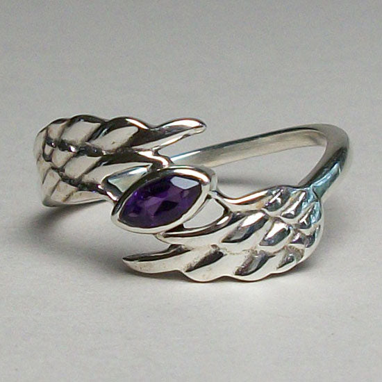 Amethyst Angel Wing Ring